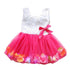 Luxury Modern Handmade Girls Sweetness Flower Kids Dress Princess Summer Sleeveless Mini Tutu Dress Childs Bow Pink Yellow Red Girls Clothing Dress