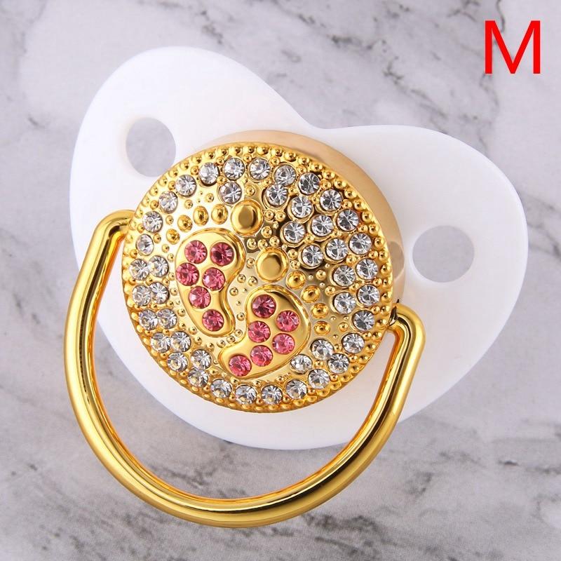 Diamond Luxury Modern Cartoon Eye Baby Pacifier Bling Newborn Kids Baby Boys Girl Nipples Silicone Pacifier For Baby