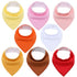 8PCS/SET Comfortable Colorful 100% Organic Cotton Adjustable Snaps Bandana Saliva Bibs For Baby Boys & Girls Kids