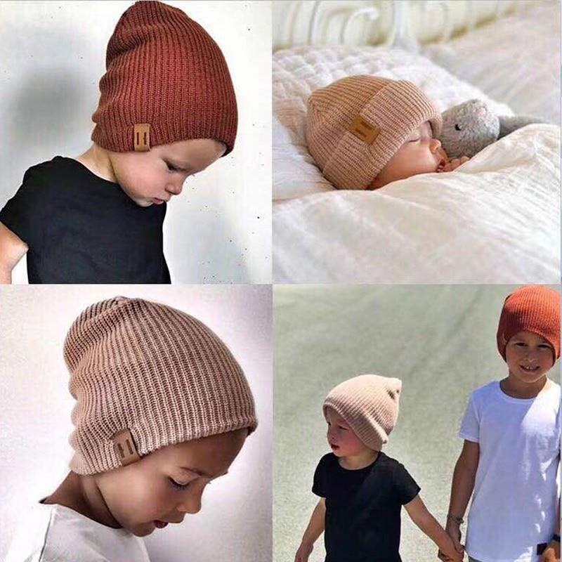 Modern Kids Girls & Boys Winter Hat Soft Warm Beanie Crochet Elasticity Knit Children Casual Warm Cap For Kids