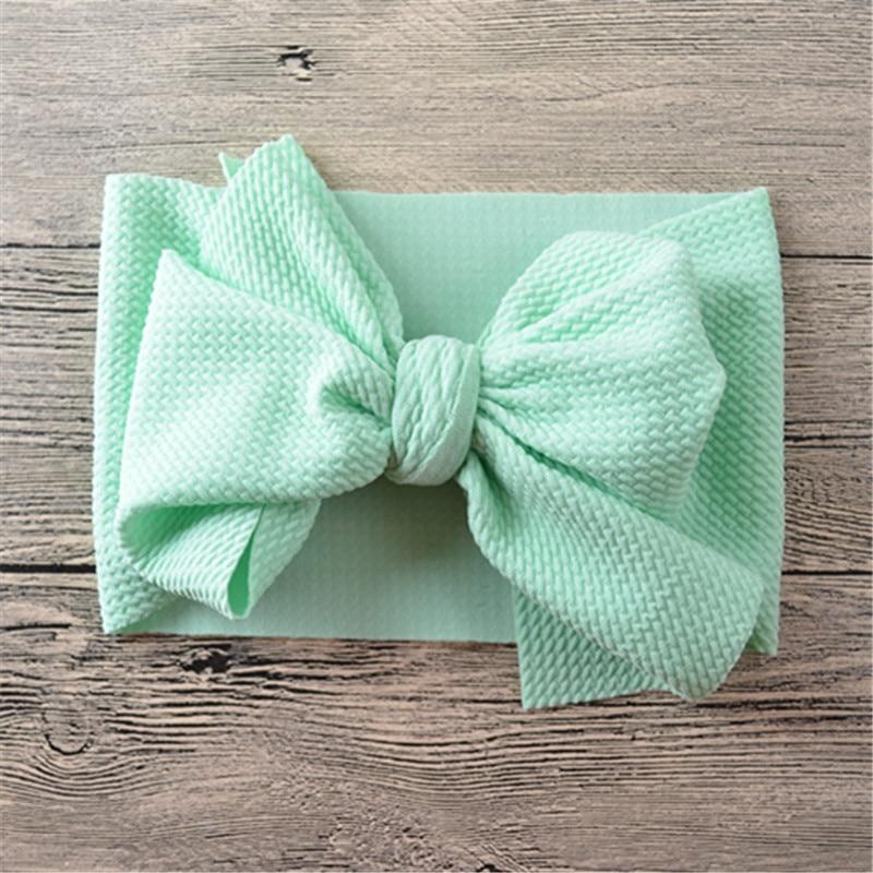 Newborn Large Bow Headwrap for Baby Girl Fabric Messy Bow Headband Turban Bowknot Tie