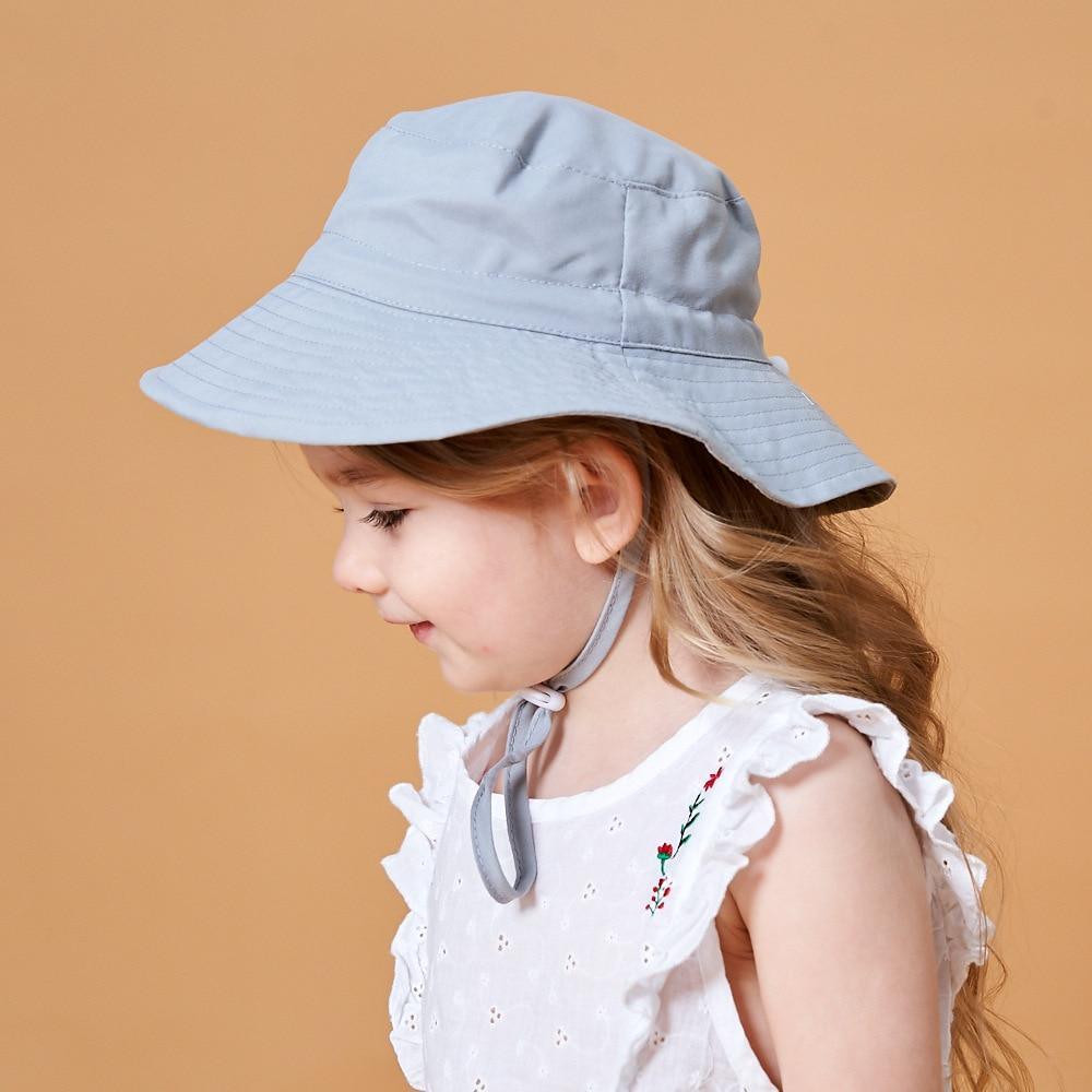 Modern Baby Hat for Girls & Boys Kids Bucket Hat Travel Beach Hat Baby Cap Sun Hats with Windproof Rope