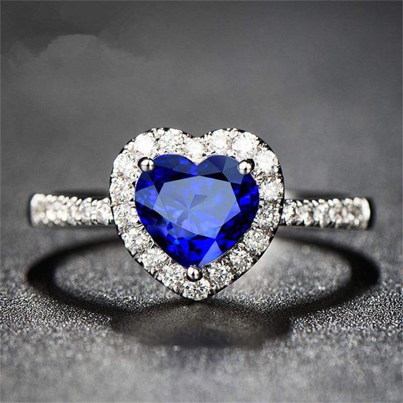 Heart Rings for Women 925 Silver Wedding Engagement Bridal Jewelry Cubic Zirconia Stone Elegant Luxury Ring Accessories