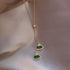 Elegant Classic Green White Crystal Geometric Necklace Luxury Pendant Chokers Modern Necklace For Women Statement Jewelry