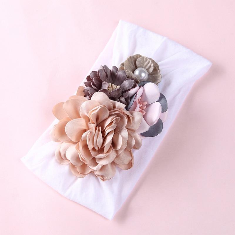 Handmade Flower Baby Headbands For Newborn Girls Nylon Elastic Hair Bands Headwear For Baby Girls