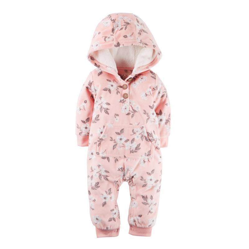 Modern Popular Fashion Newborn One Piece Fleece Hooded Jumpsuit Long Sleeved Baby Body suits Romper For Girls and Boys Kids