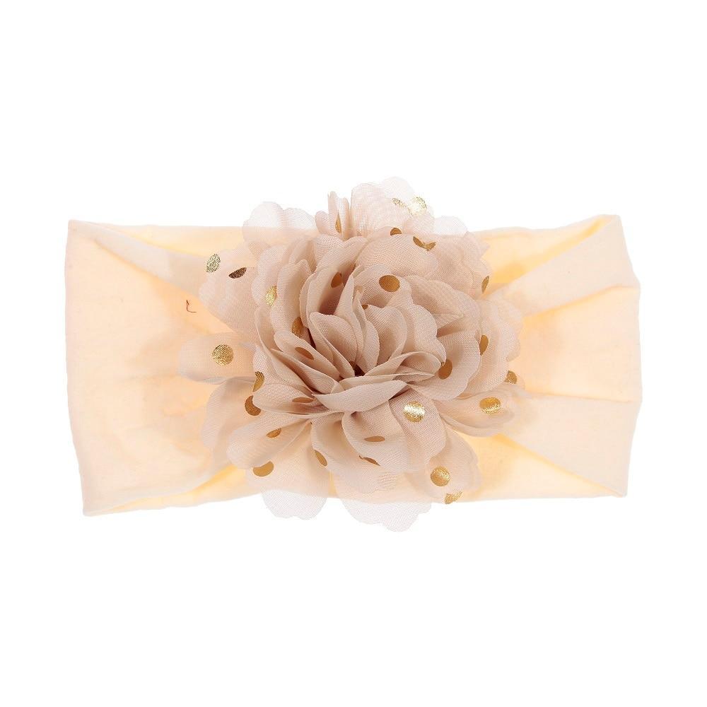 Cute 1PCS Baby Girls Lotus Flower Nylon Headband Knot Elastic Newborn Toddler Headwraps Kids Hair Accessories Gifts