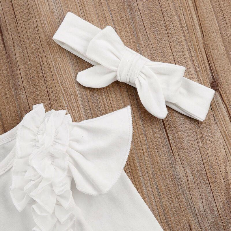 3PCS/SET Toddler Baby Girl Clothes Romper Top Ruffle Pants Trousers Outfit Autumn Winter Season Styoe For Girls Baby Kids