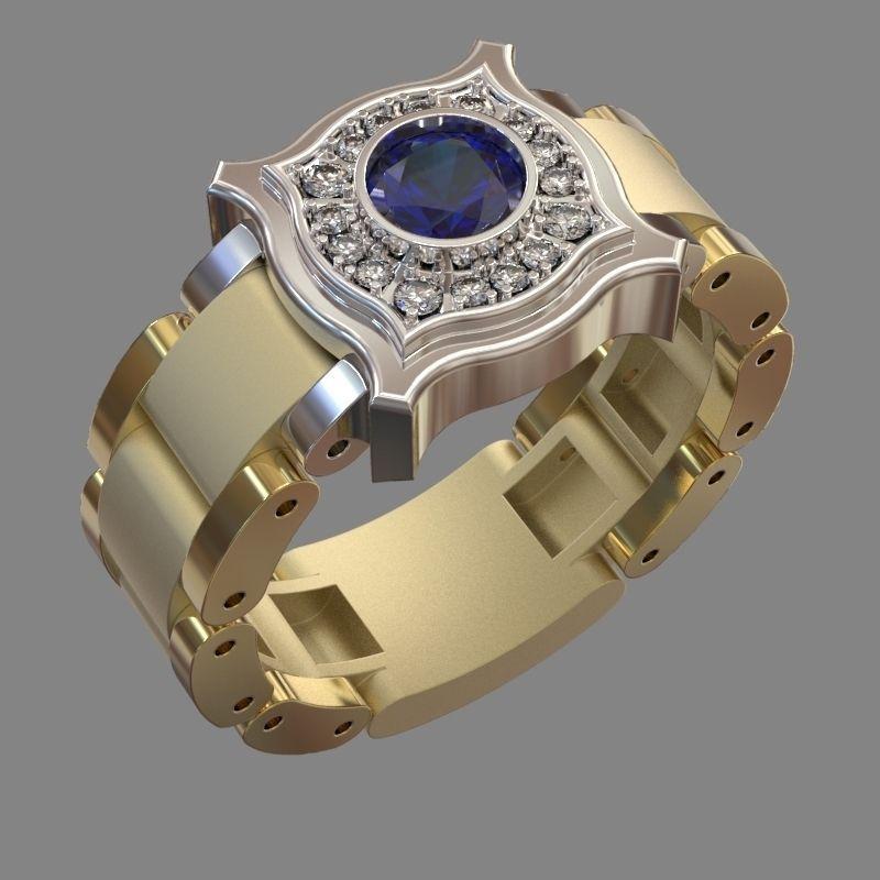 Luxury Modern Men Rings Creative Watch Shaped Two Tone Design Rings For Men Wedding Ring With Size 7-14 Male Jewelry In Elegant King Modern Viking Style