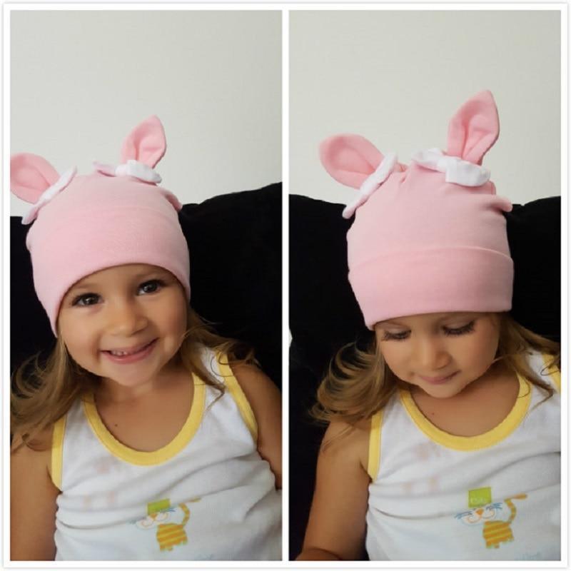 Baby Girl Hat Rabbit Ear Hat For Girls Cotton Bow Knot Children's Cap Toddler Kids Hats Cartoon Hats In Modern New Design