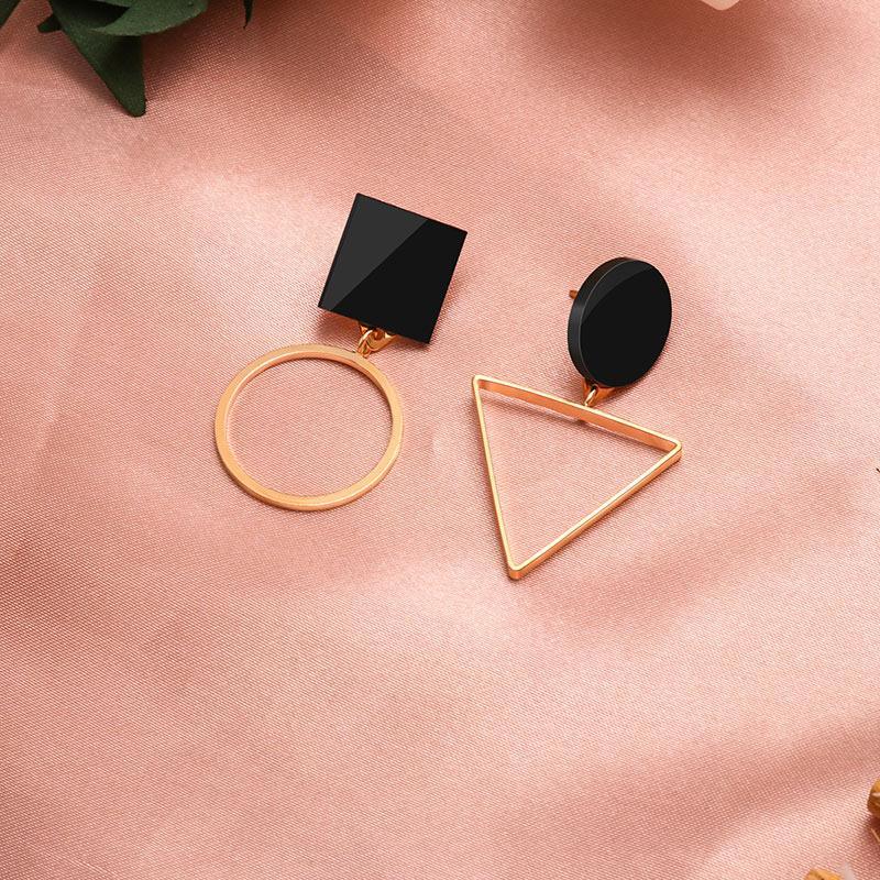 New Fashion Round Dangle Drop Korean Earrings For Women In Geometric Round Heart Gold Earring Wedding Elegant Style