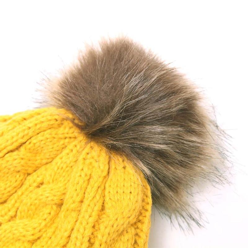 Modern Warm Baby Beanies Hat Pompon Children Hats Knitted Cute Cap For Girls Elegant For Winter