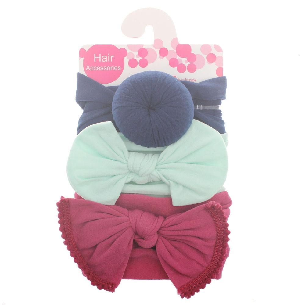 Fashion Baby Nylon Bow Headband Newborn Bowknot Round Ball Head wrap Flower Turban Girls Hair Bands Bow For Kids