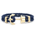 Luxury Modern Handmade Stainless Stell Men Anchor Bracelet made of Nylon in Navy Blue Color For Man