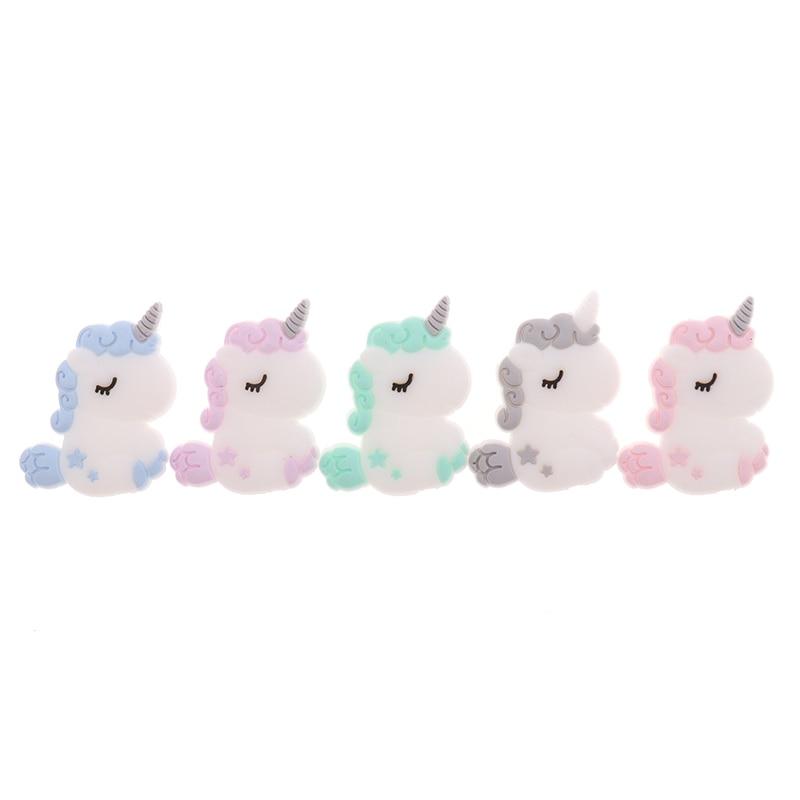 Silicone Unicorn Teether Beads Cute Cartoon Rodent BPA Free Baby Teething Toy For Baby and Kids