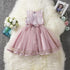 Luxury Modern Flower Newborn Baby Dress New Summer Cute Baby Girls Clothes Tulle Lace Infant Party Clothing Dress For Girls