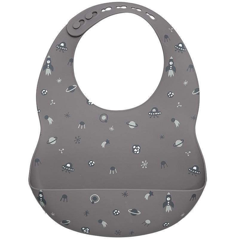 Cartoon Printed Adjustable Waterproof Silicone Feeding Bib Burp Cloth for  Baby