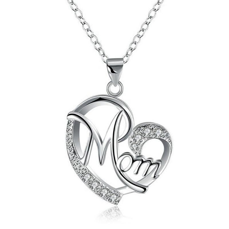 Diamond Luxury Mother's Day Necklace Fashion Mom Letter Love Necklace Charms Pendant Necklace Design  The Best Gift For Mother