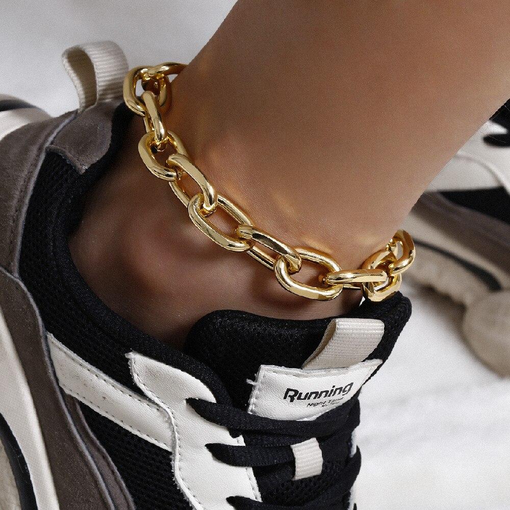 Luxury  Modern Chain Anklet Cuban for Women Thick Anklet Bracelet Leg Chain Foot Jewelry In Modern Design