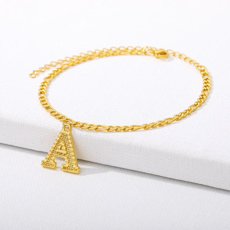 Luxury Anklets Letter Bracelets For Women Stainless Steel Alphabet Ankle Bracelet  Gold Chain Foot Jewellry