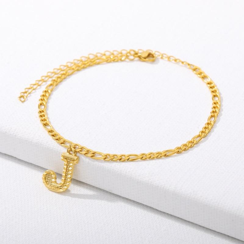 Luxury Anklets Letter Bracelets For Women Stainless Steel Alphabet Ankle Bracelet  Gold Chain Foot Jewellry