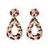 New Long Metal Hollowed-out Hanging Colorful Crystals Dangle Drop Earrings Fine Jewelry Accessories For Women