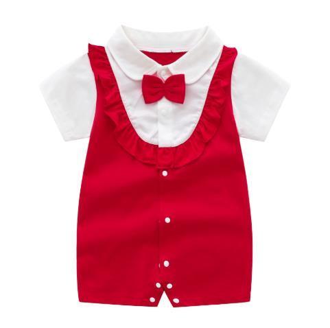 Modern Luxury New Born Baby Summer Gentleman Rompers for Baby Boys Cotton Jumpsuit 0-12M