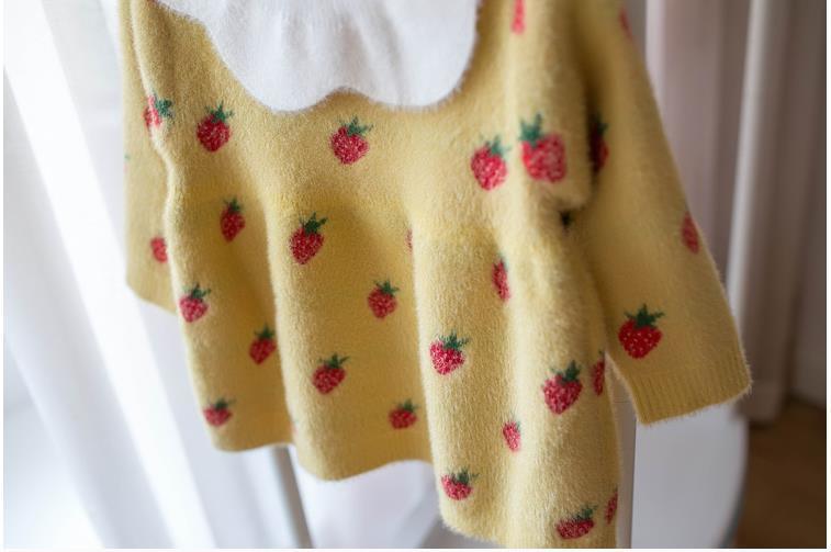 New Baby Winter Knitted Clothes Infant Toddler Tops Shirts For Baby Girls Retro Dress Design