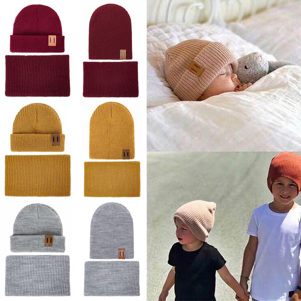 Modern Baby Set Hat Cap and Scrif And Snood  Warm Hat Scarf Caps Scarves Knit Hats For Kids