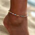 Handmade Bohemian Colorful Crystal Seed Beads Shell Anklets for Women Foot Leg Jewelry