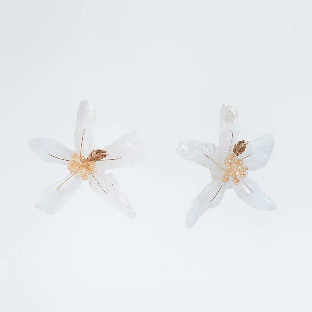 New Modern Irregularity Resin Flower Drop Earrings Stylish Wedding Jewelry For Women Handmade Elegant Earring