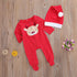 Newborn Baby Boy Girl Long Sleeve Footies Jumpsuit Autumn Polka Dot Zipper Christmas style Romper For Boys And Girls