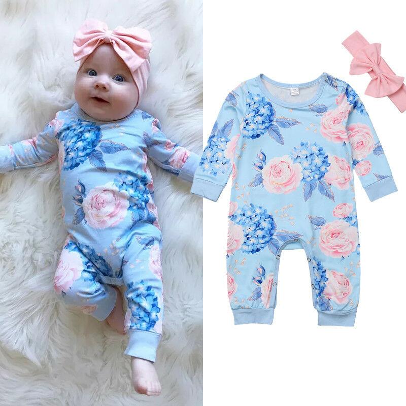 New Fashion Newborn Romper Floral Jumpsuit  Baby Playsuit Girl Outfit Clothes Set For Girls