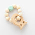 Modern Baby Silicone Wooden  Nursing Bracelets Wood Teether Silicone Beads Teething Wood Rattles Toys for Baby