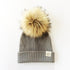 Winter Baby Boy Girl Artificial Pompom Knitted Hat Toddler Kids Caps With Pompon for Newborn