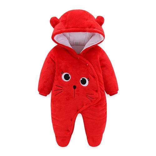 Newborn Winter Hoodie Baby Rompers Outwear Infant Baby Jumpsuit 3M -12M For Girls and Boys Winter Romper