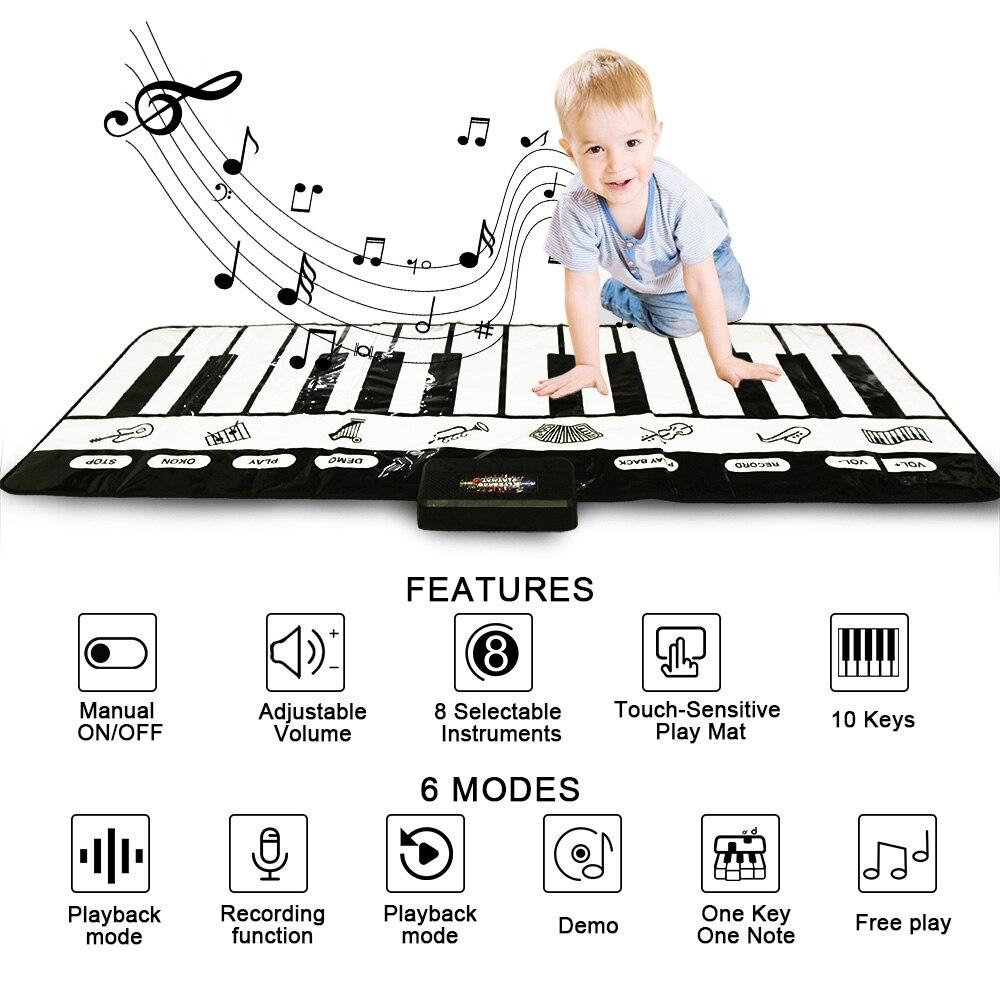 Electronic Musical Piano Mat Keyboard Baby Crawling Touch Play Game Carpet Mat Educational Musical Instrument Toy For Kids