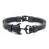 Luxury Modern Handmade Stainless Stell Men Anchor Bracelet made of Nylon in Navy Blue Color For Man