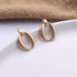 Modern Fashion Korean Luxury Metal Gold Color Stud Earring Elegant Simple Geometric Camber Circle Fine Knot Face Matte Irregular Ellipse Women Girl Jewelry