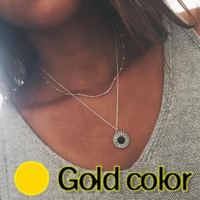 Multilayer Necklaces For Women Jewelry Gold Colors  Trendy High Quality Metals Geometric