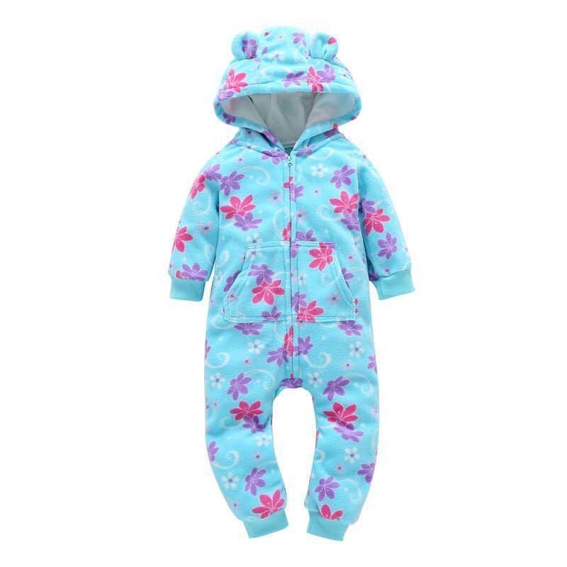 Modern High Quality Newborn Infant Baby Clothes Fleece Jumpsuit Boys Romper Hooded Jumpsuit Bear For Kids