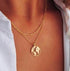 Luxury Modern Gold World Map Choker Map Crescent Moon Necklaces&Pendants Dainty For Women and Girls