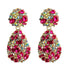 New Long Metal Hollowed-out Hanging Colorful Crystals Dangle Drop Earrings Fine Jewelry Accessories For Women