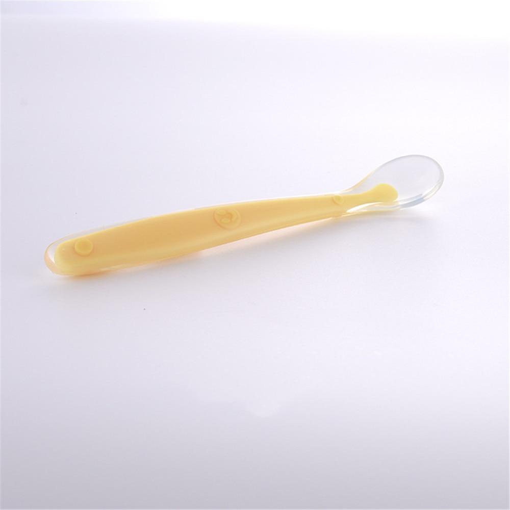 New Candy Color Baby Soft Silicone Spoons Feeding Dishes Tableware  Flatware Children Food  Feeding Tools