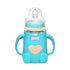 Infant Cartoon Baby Cute Feeding Glass Bottle Safe Silicone Milk Bottle With Handle Newborn Drink Training Colorful Feeding Bottles