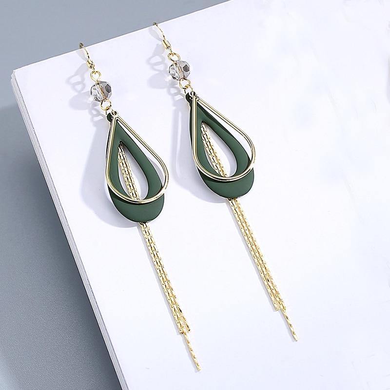 Modern Wind Long Tassel Pendant Luxury Vintage Stud Earrings Great Elegant Exquisite Prevent Allergy Women Jewlery