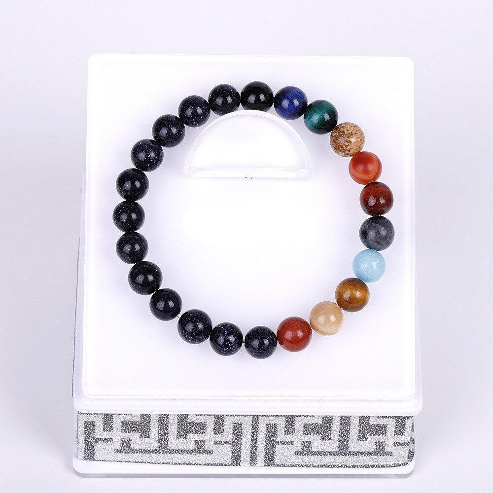 Galaxy Solar System Bracelet Universe Nine Planets Natural Stone Stars Earth Moon Bracelet For Women Man Fashion Jewelry