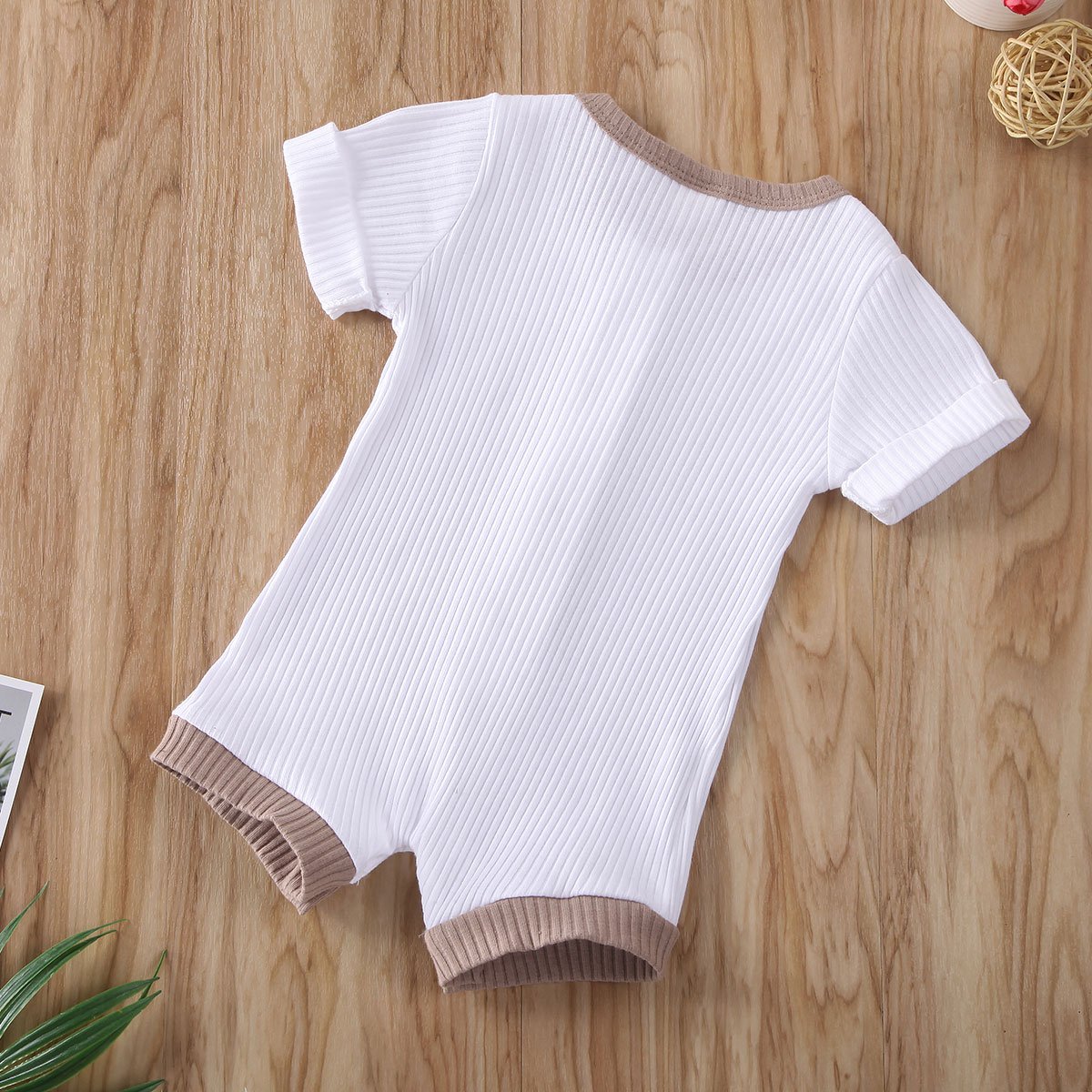 Infant Baby Boys Girls Clothes Ribbed Solid Romper Jumpsuit In Retro Deisgn For Kids