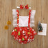 New Christmas Princess Set Newborn Baby Girls  Suspender Dress Romper Bodysuit And Hairband Set