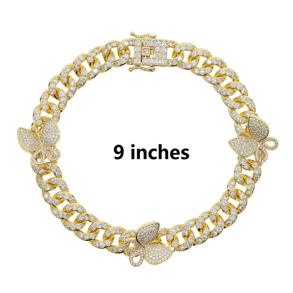 Luxury Chain Brecelet For Leg Sose Silver Color Cuban Style For Anklet Butterfly Jewelry Design